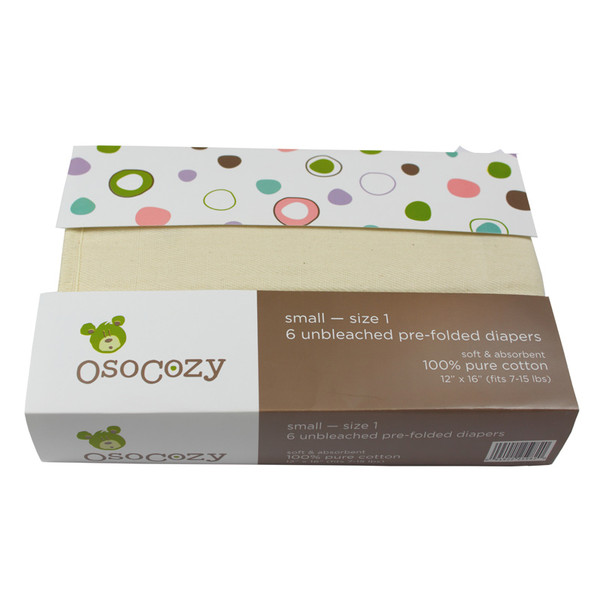 OsoCozy Unbleached Prefolds - Packaged